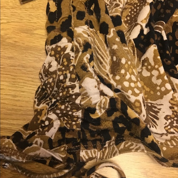 Ruby Road top size L draw string brown floral pattern nice Holiday shirt 🥀 - Picture 6 of 12